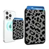 Soporte Magnético para Tarjetas Magsafe con Estampado de Leopardo Blanco y Negro Europeo y Americano Adecuado para Apple 16/17 Pro Max Soporte para Tarjetas Procesamiento OEM