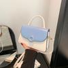 Bolso de Textura de Alta Gama para Mujer 2024 Verano Nueva Moda Bolso Cuadrado Pequeño Portátil de Color Contrastante para Mujer Bolso de Hombro Cruzado Combinable para Mujer