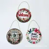 Pintura Decorativa Pendente Temática Animal Floral Transfronteiriça Redonda 20/30cm Pintura em Folha de Flandres Ornamentos para Pátio Externo
