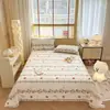 Sábana estampada de algodón, sábana de algodón puro para dormitorio de estudiante, sábana de ángulo recto, sábana de esquina redondeada con bordes colgantes, sábana de tela de algodón