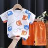 2025 Nova Camiseta de Manga Curta Infantil Verão Bebê Meninos e Meninas Conjunto de Shorts de Manga Curta para Casa Atacado