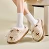Pantuflas de Casa con Lazo para Mujer Invierno Interior para el Hogar Suela Gruesa Pantuflas de Lana para el Hogar Forro Polar Cálido Pantuflas de Algodón Plush