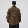 Jaqueta Camisa Masculina 2026 Nova Outono/Inverno 100% Algodão Top para Meninos Retrô Americano Casual Gola Lapela Jaqueta de Trabalho