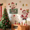 Hs1786E Dibujos Animados Anime Papá Noel Muñeco de Nieve Lindo Decoración Autoadhesiva para Fiesta Navideña Pegatina de Pared