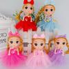 Muñeca de Niña Princesa Pequeña 12cm Juguete Llavero Colgante Regalo de Recompensa para Clase de Entrenamiento de Jardín de Infancia Muñeca