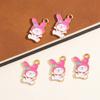 Cartoon gatinho bonito doce kuolomi melodia óleo gotejamento liga DIY jóias brincos colar pingente acessórios
