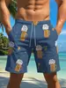 LADAZA Pantalones Cortos de Playa con Impresión Digital 3D Verano para Hombre Sueltos de Secado Rápido Deportivos Casuales