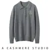 Nuevo suéter de cachemira con cuello polo para mujer, cachemira de cabra, tejido de punto casual holgado de otoño e invierno, suéter base de hilo Consinee