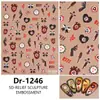 Redanco5D Repujado Popular Dibujos Animados Pegatinas para Uñas Serie de Halloween Calcomanías Estéreo para Uñas Dr1250