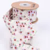 Impresión a Doble Cara Patrón Floral de Tela Cinta Moño DIY Accesorios para el Cabello Cinturón de Ropa Sombrero de Copa Accesorios para Mascotas