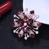 Broche de flor de diamante de moda coreana para mujer, elegante broche grande de cristal, combina con todo, para abrigo, chal, toalla de seda, hebilla.