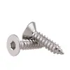 Tornillo autorroscante de cabeza avellanada hexagonal de grado 8.8 niquelado tornillo autorroscante de cabeza plana hexagonal de alta resistencia M3M4