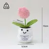 Explosões transfronteiriças vaso de crochê boneca emocional de crochê tulipa feita à mão boneca fofa segurando cartão série de bonecas presentes