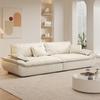 Sofá de Tela Minimalista Italiano para Sala de Estar, Nuevo Modelo 2026, Apartamento Pequeño, Estilo Simple Crema, Diseño Recto de Tres Plazas