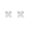 Pendientes de Trébol de Cuatro Hojas de Plata Pura S999, Pendientes Florales Simples y de Nicho Estilo Mini Ins, Accesorios Versátiles para el Día a Día, Dulces y Lindos