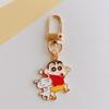Ins Chaveiro de Liga de Desenho Animado Estilo Japonês Crayon Shin-Chan Xiaobai Capa Protetora para AirPods Bolsa Pingente Acessórios de Joalheria