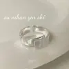 Anel Ouni Prata Esterlina S925 Coreana Linha Cruzada Brilhante para Mulheres Design Ins Normcore Nicho Anel Empilhável Aberto