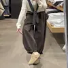 Pantalones bombachos cortos de otoño para mujer con cintura elástica, corte holgado, efecto adelgazante, adecuados para figuras petite, pantalones joggers de pierna ancha estilo linterna, venta al por mayor transfronteriza