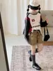 Camiseta de Manga Larga con Estampado de Letras Holgada de Manga Raglán para Niñas Yuyu Princess, Top con Bloques de Color Retro Americano