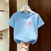 Verano Nuevo Estilo Dibujos Animados Niñas Tops Sueltos de Manga Corta para Niños Mayores, Camisetas de Manga Corta para Niñas, Algodón Puro Ropa de Moda