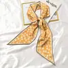 Bufanda Larga Pequeña de Seda Cinturón para el Cabello Corbata de Bolsillo de Alta Gama Cinturón de Cinta Lazo para el Cabello de Mujer Primavera y Otoño Combinación Perfecta