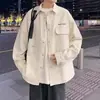 Jaqueta Camisa Masculina Primavera Alta Qualidade Jovem Início do Outono Roupa de Trabalho Cardigan Casaco Estilo Japonês Casual Fino Roupa de Outono
