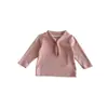 Camiseta de Manga Larga para Niños Primavera y Otoño Nuevos Tops para Bebé Niña Bebés y Niños Pequeños Moda de Cuello Medio Ropa para Niños Moda de Ropa Básica