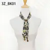 Lenço de Seda Estampado com Três Contas, Estilo Puxar, para Mulheres, Acessório de Pescoço, Estilo Novo Retro de Nicho 2026, Versátil e Elegante