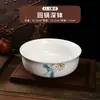 Cuenco de Cerámica Estilo Chino Flor de Loto para Sopa, Cuenco para Fideos, Cuenco para Pescado Hervido, Cuenco para Pescado encurtido, Recipiente para Sopa, Cuenco Grande para Fideos y Hot Pot
