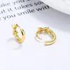 Pendientes Dulces de Lazo para Mujer Plata de Ley 925 Moda OL Diamante Tendencia Aro de Oreja Simple Versátil Joyería Pequeña Fresca para Oreja