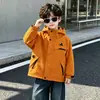 Chaqueta cortavientos para niño, colección otoño 2026, ropa de exterior para niños, estilo coreano engrosado, diseño tres en uno desmontable
