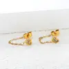 Pendientes de cadena larga de personalidad europea y americana, diseño simple y versátil, diamante de amor, acero inoxidable, gota de aceite, pendientes para chicas transfronterizos