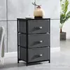 Suministro Directo de Fábrica Gabinete de Almacenamiento para Baño Dormitorio Sala de Estar Mesita de Noche Caja de Almacenamiento Caja de Tela No Tejida Gabinete de 3 Cajones Gris