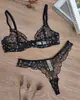 Sujetador Transfronterizo Sexy de Encaje Floral Vintage Ultradelgado para Pechos Grandes