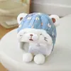 Gorro Protector de Oídos para Niños Estilo Coreano Lindo Dibujo Animado Pequeño Dinosaurio Gorro de Punto Grueso Forrado de Polar Cálido para Niños