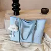 Bolsa de ombro casual estampada fofa, elegante e moderna, grande capacidade, adequada para o trajeto diário, bolsa tote versátil para underarm para mulheres, design simples