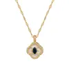 [Acero de Titanio] Collar con Colgante de Trébol de la Suerte, Lujo Ligero Elegante, Completamente Incrustado en Diamantes para Mujer, Cadena Versátil para Clavícula, Cadena de Acero de Titanio