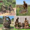 Fornecimento de Figuras Antigas de Bronze Fundido Esculturas da Cultura do Chá, Esculturas Grandes de Figuras Antigas de Bronze Fundido, Estátuas de Bronze