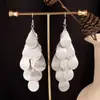 Pendientes largos retro estilo barroco indio de sauce para mujer, huecos, de amor, con borlas multicapa, venta al por mayor