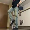 Vibras estilo americano, jeans de pierna curva para hombre, invierno, alta costura, corte limpio, azul retro, ligeramente acampanados, adelgazantes y forrados de felpa