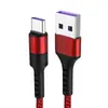 Cable de datos USB tipo C de carga ultrarrápida, 5A, trenzado de metal, Android, 66 W, para teléfono móvil