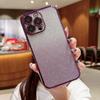 Funda para teléfono con brillo degradado para iPhone 17 Adecuada para Apple 16 con película para lente incorporada Funda protectora de TPU electrochapado 14 Suave X