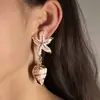 Pendientes de Aleación de Zirconio con Diseño Lindo Innovador Estilo Estrella de Mar Única Caracola Estilo Vacaciones Marinas de Ocio Transfronterizo