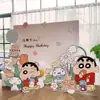 Balão Decorativo Shin-Chan Um Ano Layout de Festa de Aniversário Lua Cheia Crianças Placa Kt Placa de Fundo Personalizada Banquete de 100 Dias