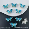 Novo broca incrustada borboleta tridimensional multicolor quatro furos zircônia diy pulseira de contas feita à mão colar acessórios de contas