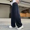 Calça Jeans Wide Leg Feminina 2026 Outono Novo Estilo Calça Reta para Crianças Maiores, Calça Longa de Caimento Solto para Meninas, Tendência