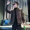 Jaqueta bomber masculina, roupa masculina da moda para primavera e outono, novo estilo 2026, jaqueta de couro elegante de alta qualidade para homens