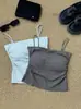 Camiseta de Verão Plissada Pure Wish com Bojo Estilo Menina Doce Picante Roupa Externa Emagrecedora Costas Bonitas Sem Mangas Camisola Feminina