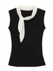 Camiseta al por mayor de fábrica para mujer, estilo nuevo de verano, Hottie francesa, de alta gama y atractivo, chaleco exterior sin mangas para mujer
