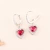 Amor rosa brincos de zircão oito corações e oito flechas pequeno zircônio Pave Orelha fivela meninas lindos brincos fábrica atacado direto